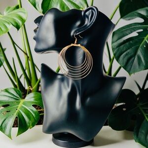 ✨NEW✨ Big Hoop Round Goldtone Drop Earrings